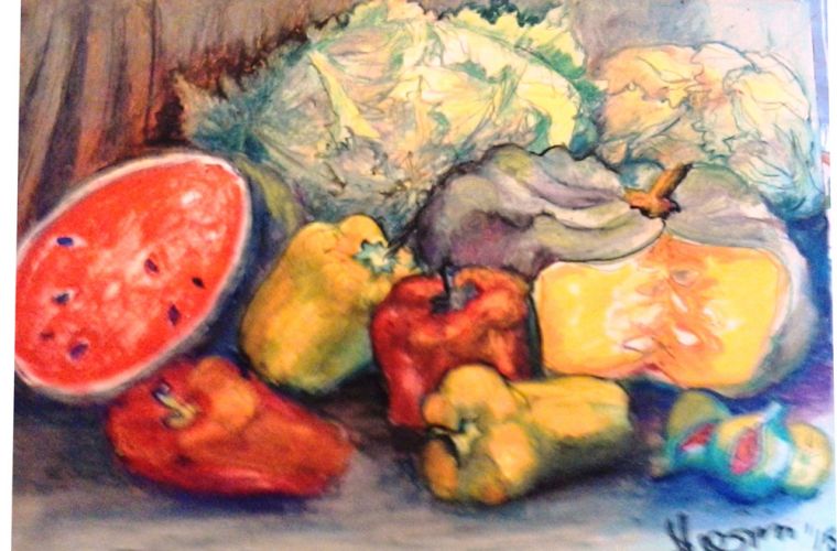 Zucca, peperoni, ed anguria