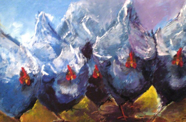 Carica di Galline blu