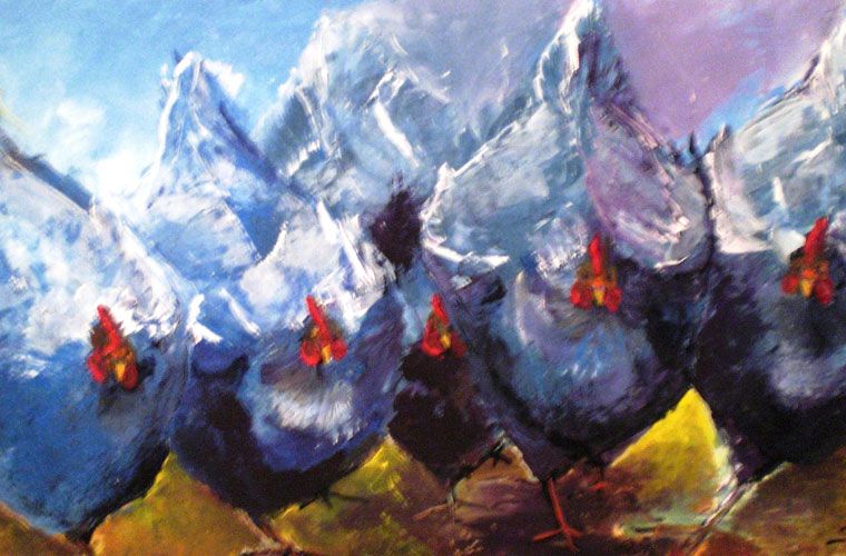 2013 • Carica di galline blu